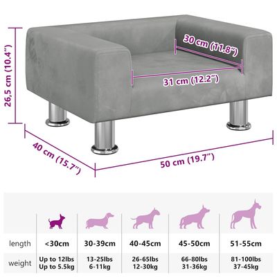 vidaXL lit pour chien Velours
