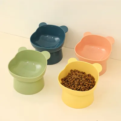 FurryFusion Gamelle inclinée en forme de tête d'ours pour chat