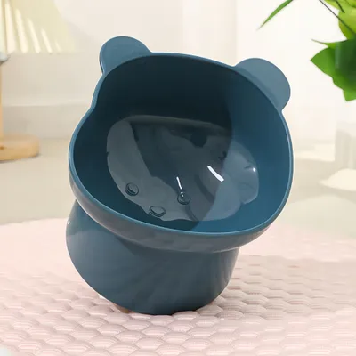 FurryFusion Gamelle inclinée en forme de tête d'ours pour chat