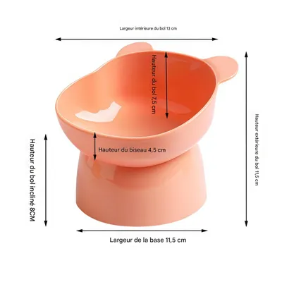 FurryFusion Gamelle inclinée en forme de tête d'ours pour chat