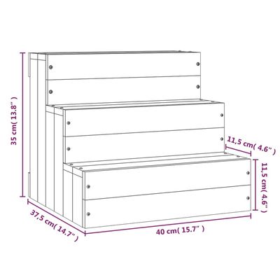 vidaXL escalier pour animaux de compagnie Bois de pin
