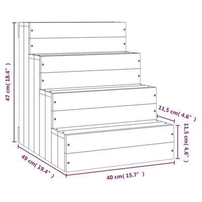 vidaXL escalier pour animaux de compagnie Bois de pin massif