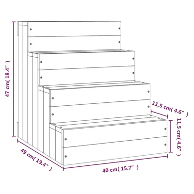 vidaXL escalier pour animaux de compagnie Bois de pin massif