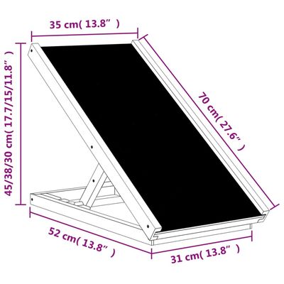 vidaXL rampe pour chien Bois