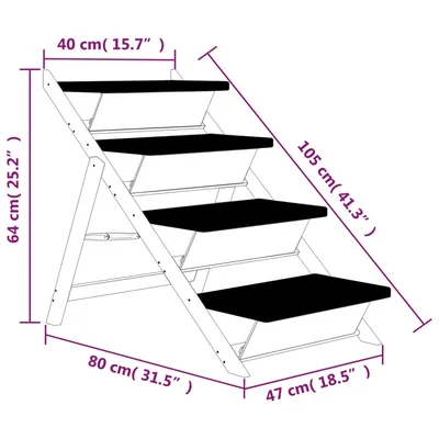 vidaXL escalier pour chien Bois