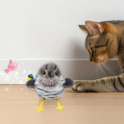 IntiMeg Jouet d'oiseau volant rechargeable pour chat