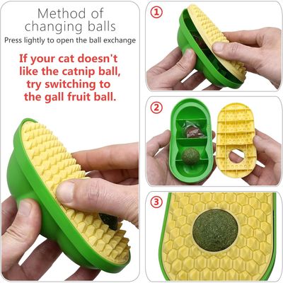 UAMLY Peine para pelo de gato, juguete de pelota con sabor a menta