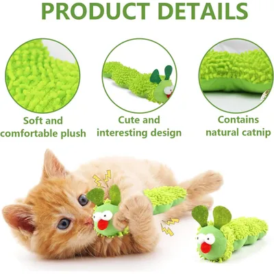 UAMLY Jouet en peluche pour chat en forme de chenille