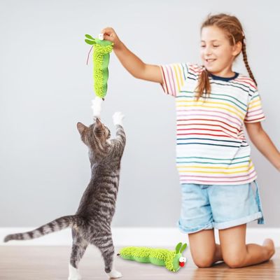 UAMLY Peluche con forma de oruga para gatos