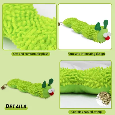 UAMLY Jouet en peluche pour chat en forme de chenille