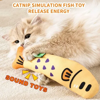 Jouets pour chats à l'herbe à chat Poisson amusant