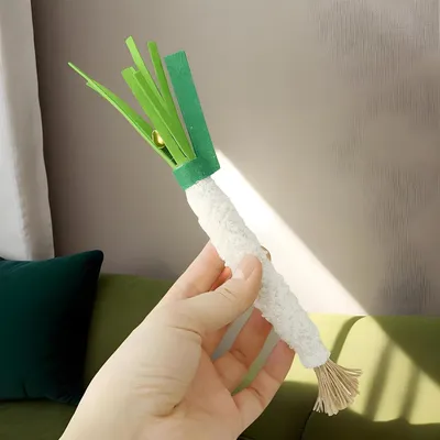 Bâtonnet à mâcher à l'herbe à chat avec corde en coton enveloppée