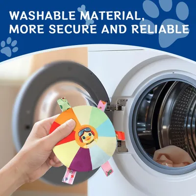 Jouet frisbee sonore en peluche pour chien