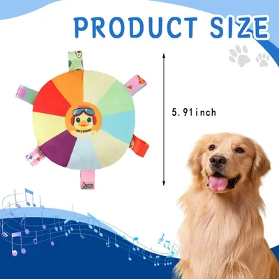Jouet frisbee sonore en peluche pour chien