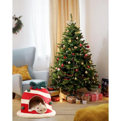 Jolie maison de chat de Noël