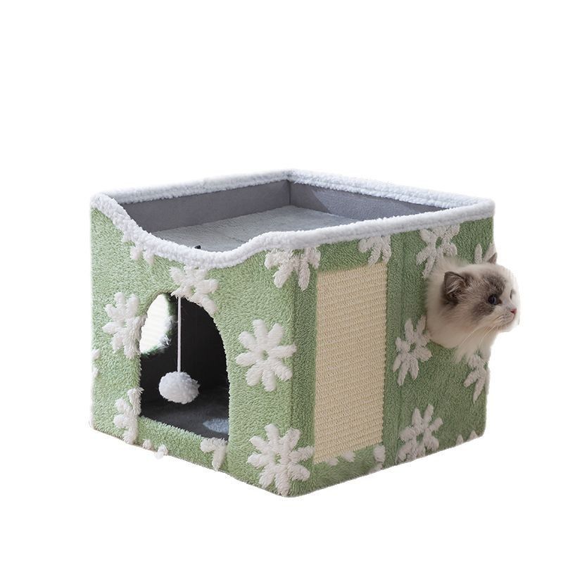 Lit pliable pour chat avec griffoir