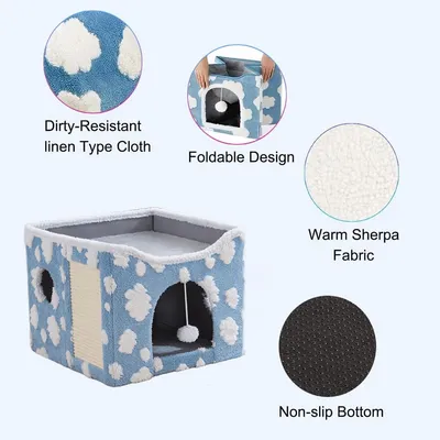 Lit pliable pour chat avec griffoir