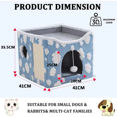 Lit pliable pour chat avec griffoir