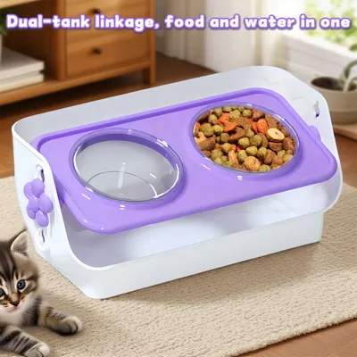 Gamelle double pour chat, réglable en hauteur