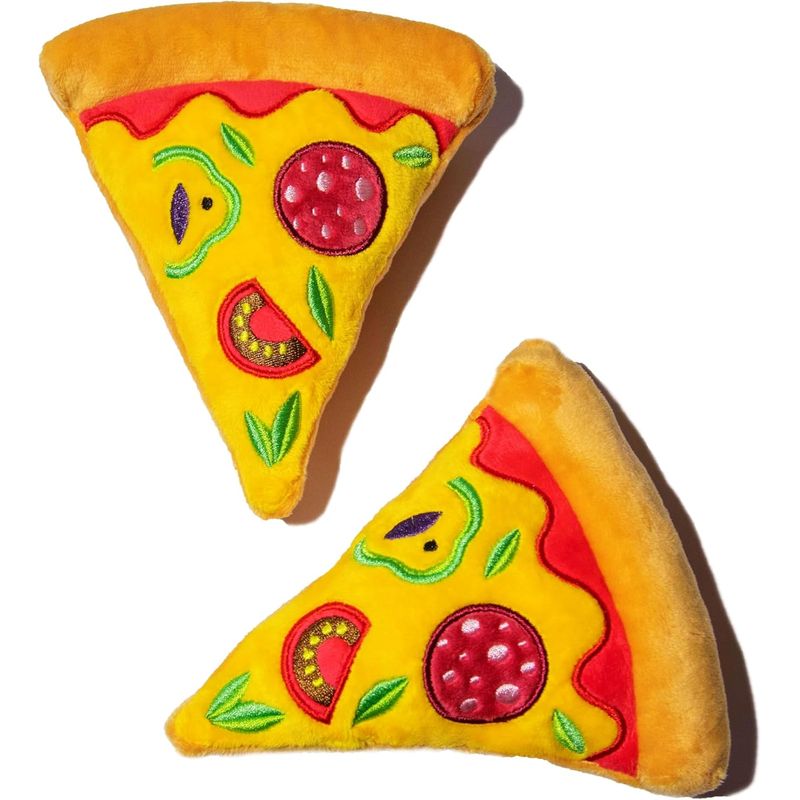 Pizzastück-Hundespielzeug, quietschendes Plüschtier