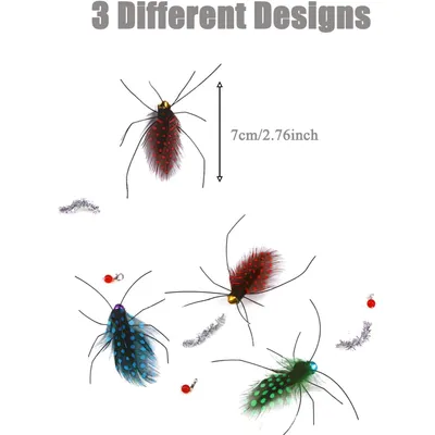 Jouets en plumes pour chatons, insectes artificiels