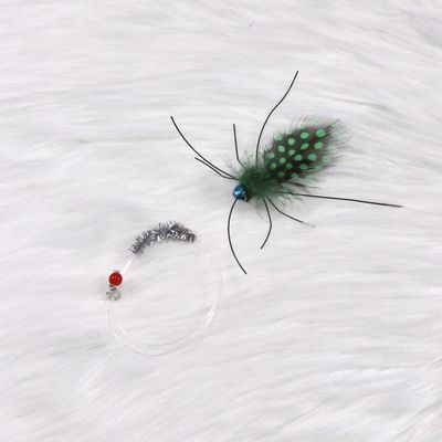 Jouets en plumes pour chatons, insectes artificiels