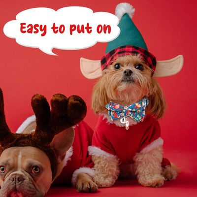 UAMLY Collares navideños para gatos, con cascabeles y pajarita
