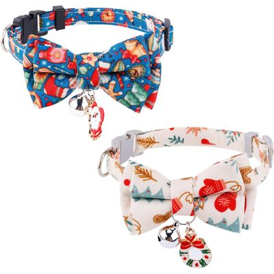 Colliers de Noël pour chats, avec cloches et nœud papillon