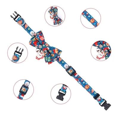 Colliers de Noël pour chats, avec cloches et nœud papillon