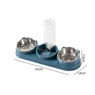 Ensemble de bols d'eau et de nourriture pour chat 3 en 1
