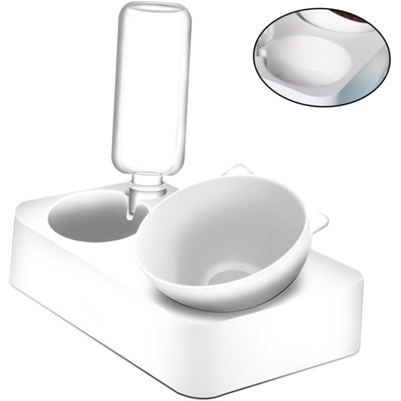 Mangeoire et abreuvoir pour chat avec distributeur d'eau automatique