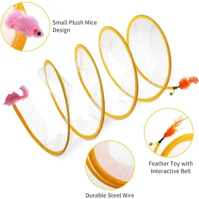 UAMLY Tunnel à ressort pour chat