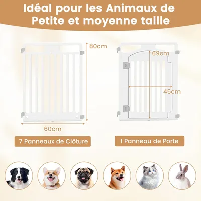 GIANTEX Parc pour Chien Pliable en Plastique,Forme Personnalisé