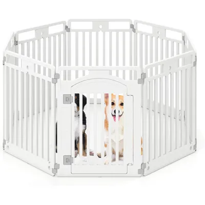 GIANTEX Parc pour Chien Pliable en Plastique,Forme Personnalisé