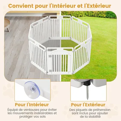 GIANTEX Parc pour Chien Pliable en Plastique,Forme Personnalisé