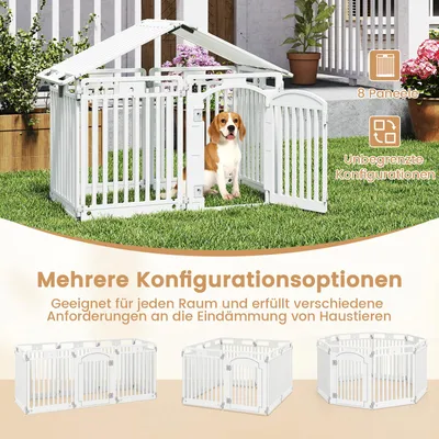 GIANTEX Faltbarer Hundepark aus Kunststoff, individuelle Form GIANTEX Faltbarer Hundepark aus Kunststoff, individuelle Form