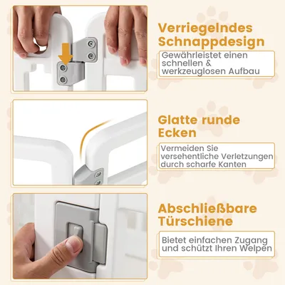 GIANTEX Faltbarer Hundepark aus Kunststoff, individuelle Form GIANTEX Faltbarer Hundepark aus Kunststoff, individuelle Form