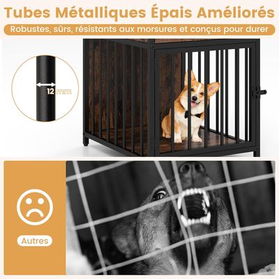 GIANTEX Cage pour Chiens avec Tiroir et Porte Verrouillable