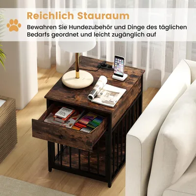 GIANTEX Hundekäfig mit Schublade und abschließbarer Tür GIANTEX Hundekäfig mit Schublade und abschließbarer Tür