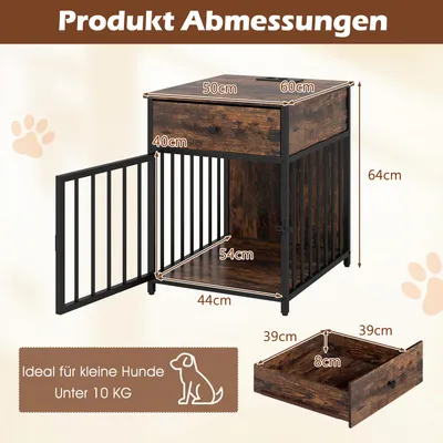 GIANTEX Hundekäfig mit Schublade und abschließbarer Tür GIANTEX Hundekäfig mit Schublade und abschließbarer Tür