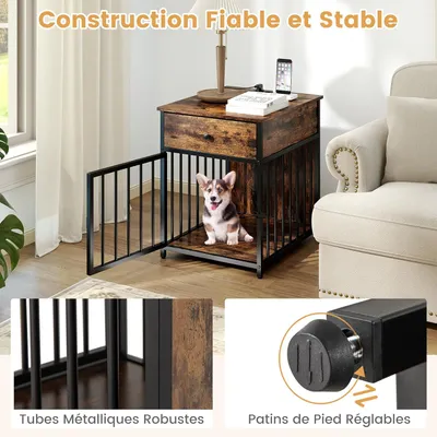 GIANTEX Cage pour Chiens avec Tiroir et Porte Verrouillable