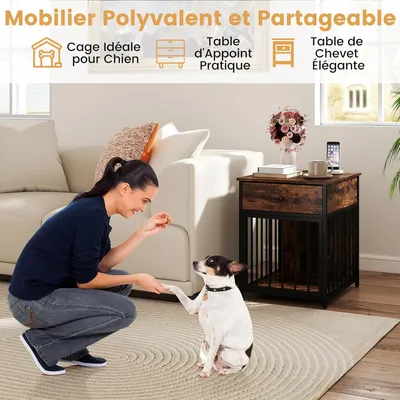 GIANTEX Cage pour Chiens avec Tiroir et Porte Verrouillable