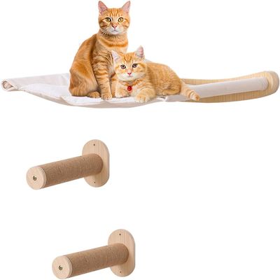 IntiMeg Support mural pour chat,Deux marches + lit pour chat