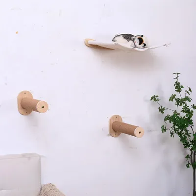 IntiMeg Support mural pour chat,Deux marches + lit pour chat