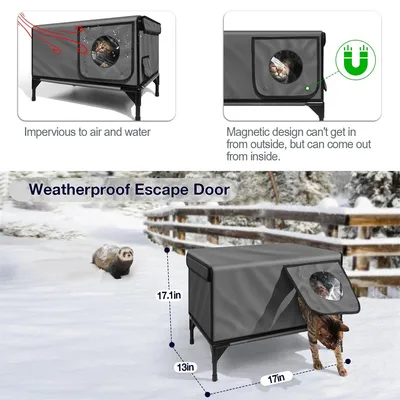 IntiMeg Niche d'Extérieur Chauffante pour chat, étanche