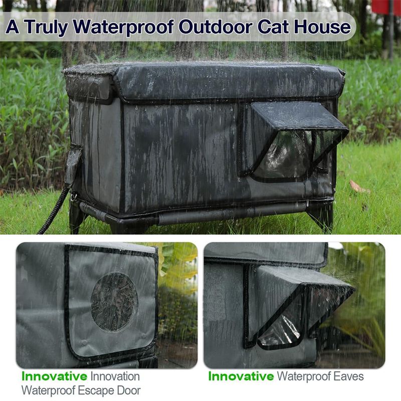 IntiMeg Niche d'Extérieur Chauffante pour Chat,étanche à l'eau