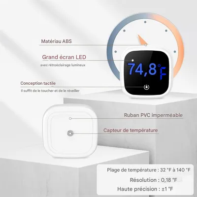 IntiMeg Thermomètre Numérique pour Aquarium - Fahrenheit