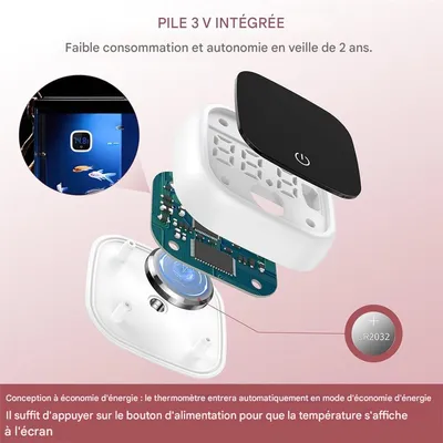 IntiMeg Thermomètre Numérique pour Aquarium - Fahrenheit