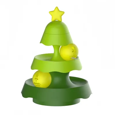 FurryFusion Jouet interactif pour chat en forme d'arbre de Noël