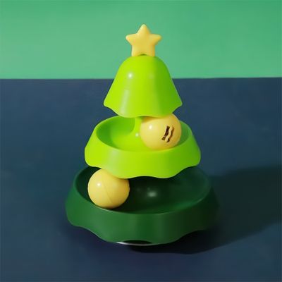 FurryFusion Jouet interactif pour chat en forme d'arbre de Noël